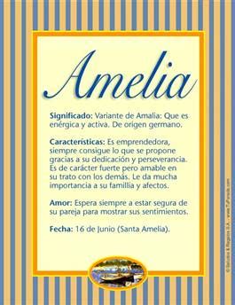 amelia significado|Amelia: Origen y Significado del nombre